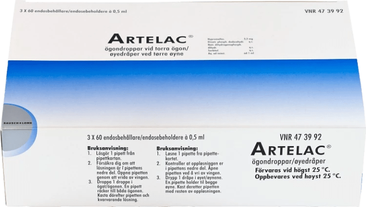Artelac ögondroppar lösning i endosbehållare 3x60x0,5 ml Artelac