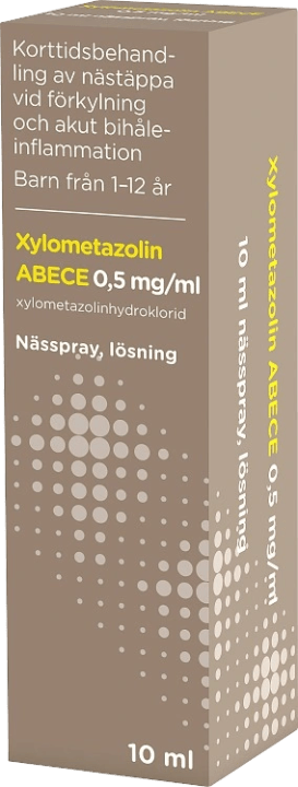 Xylometazolin ABECE utan konserveringsmedel,  0,5 mg/ml 10 ml ABECE