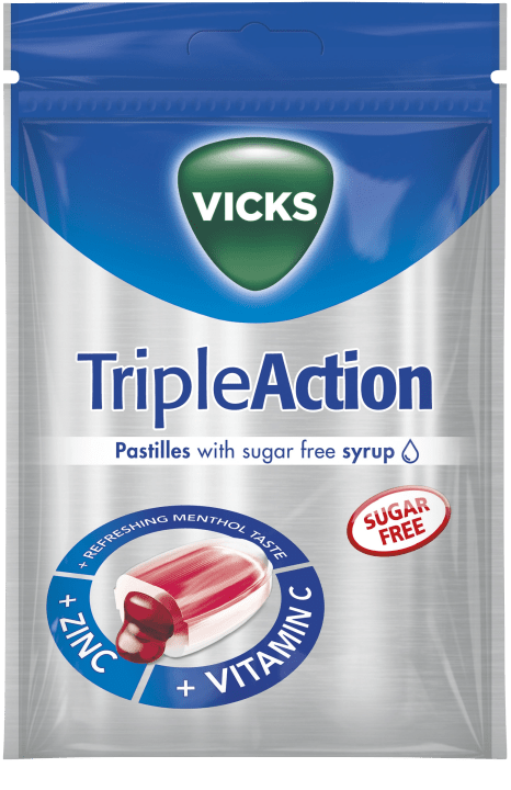 Vicks Triple Action Sugar Free 72 g Vicks