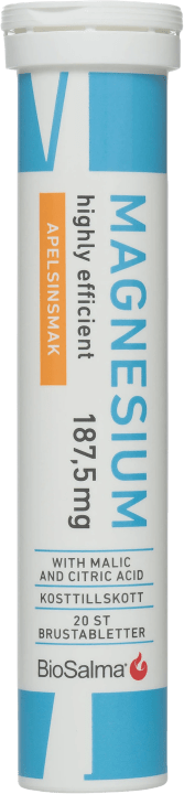 BioSalma Magnesium 187,5 mg Apelsin 20 brustabletter BioSalma