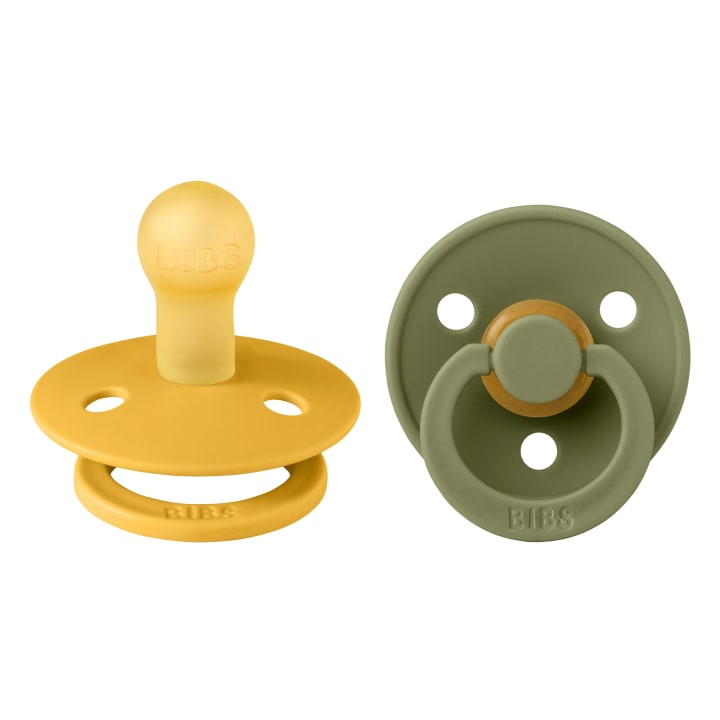 BIBS Colour Collection Napp Honey Bee / Olive 2-pack 0-6 mån Bibs