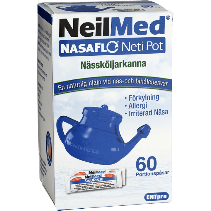 NeilMed NasaFlo Nässköljarkanna med 60 saltpåsar NeilMed