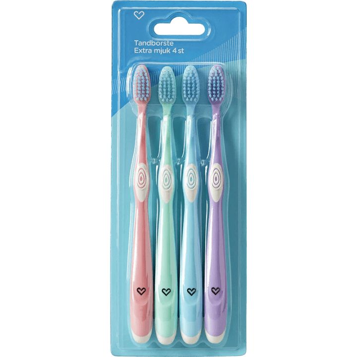 Hjärtats Tandborste Extra Mjuk 4-pack Hjärtats