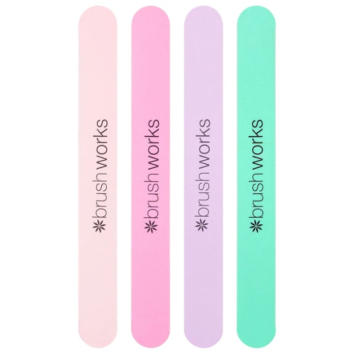 Brushworks Pastel Coloured Nail Files 4-pack Brushworks