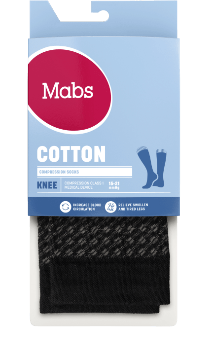 Mabs Cotton Knee Black/Grey 1 par XL Mabs