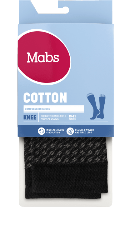 Mabs Cotton Knee Black/Grey 1 par XXL Mabs