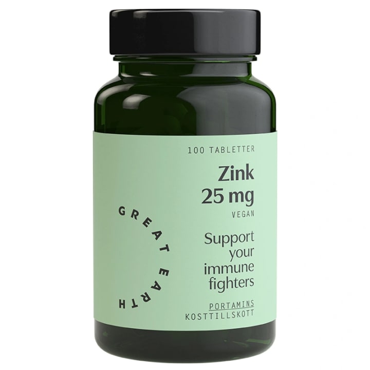 Great Earth Zink 25 mg 100 Tabletter Great Earth