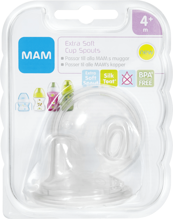 MAM Extra Mjuk Drickpip 4 mån+ 2-pack Mam