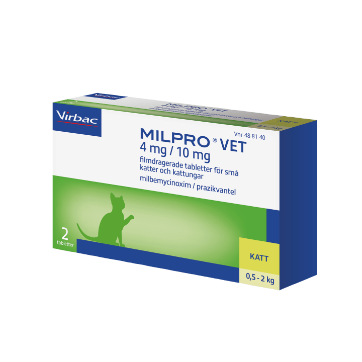 Milpro Vet för Katt 4 mg / 10 mg, 2 tabletter Milpro Vet