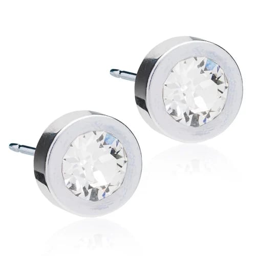 Blomdahl Örhängen Grand Bezel Crystal Silver 8 mm Blomdahl
