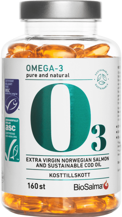 BioSalma Miljömärkt Omega-3 pure and natural 160 kapslar BioSalma