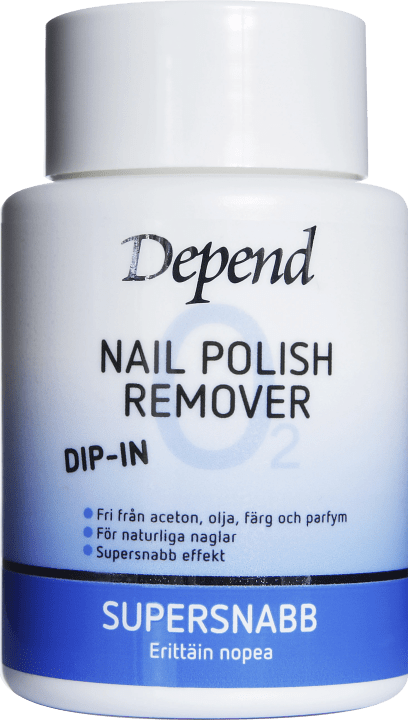 Depend O2 Dip Remover Blå 75 ml Depend
