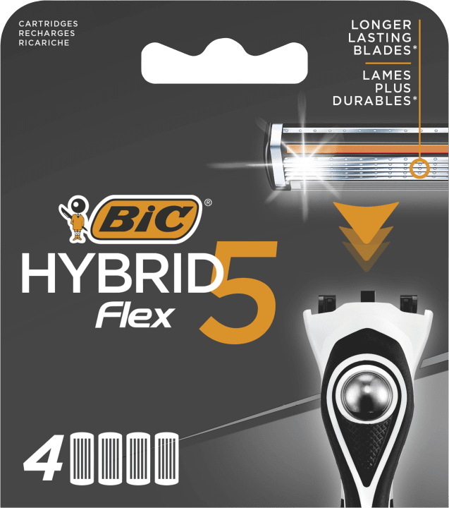 BIC Hybrid 5 Flex Rakblad för Män 4-pack BIC