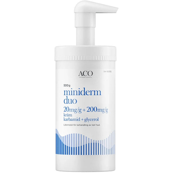 Miniderm Duo Kräm 20mg/g+200mg/g Burk med pump, 500g Miniderm