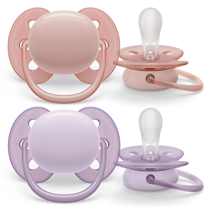 Philips Avent Ultra Soft Napp 0-6 mån Rosa/Lila 2-pack Philips Avent