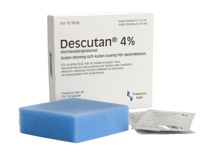 Descutan kutan lösning och medicinerad svamp 4 % 4x10 ml + 4x15 ml Descutan