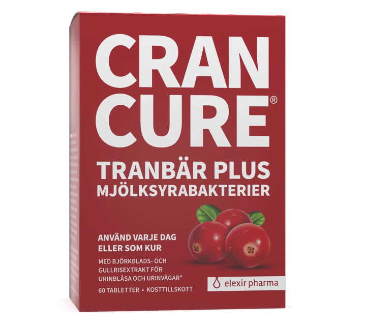 Elexir Cran Cure Tranbär Plus Mjölksyrabakterier 60 tabletter Elexir Pharma