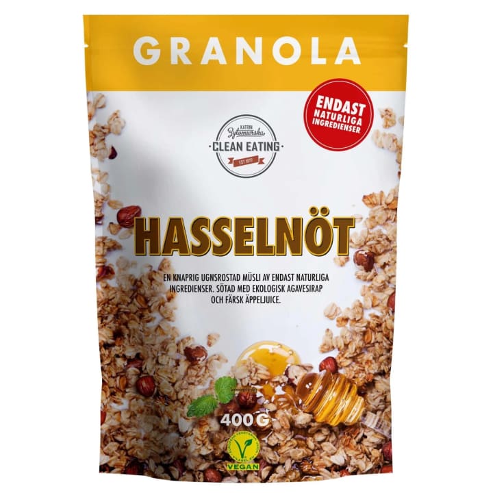 Clean Eating Granola HASSELNÖT & Honung 400 g Clean Eating