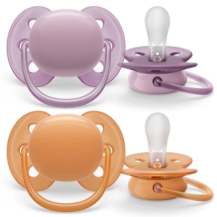 Philips Avent Ultra Soft Napp 6-18 mån Orange/Lila 2-pack Philips Avent