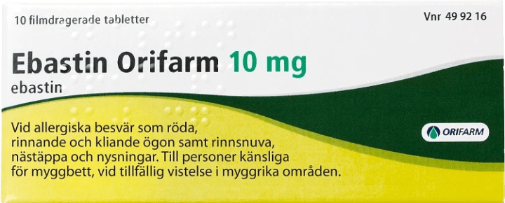 Ebastin Orifarm filmdragerad tablett 10 mg 10 st Orifarm
