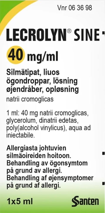 Lecrolyn Sine ögondroppar lösning 40 mg/ml 5 ml Lecrolyn