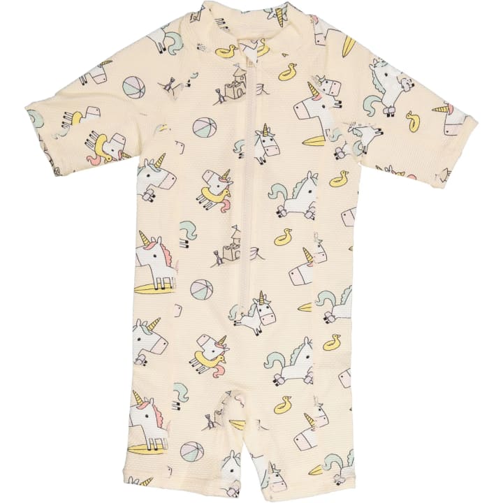 Geggamoja UV Dräkt Beige Unicorn 50+ 98/104 Geggamoja