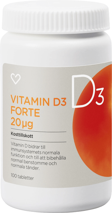 Hjärtats Vitamin D Forte 20µg Tablett 100 st Hjärtats