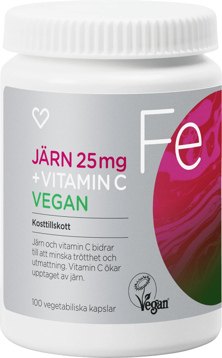Hjärtats Järn + Vitamin C Vegan Kapsel 100 st Hjärtats