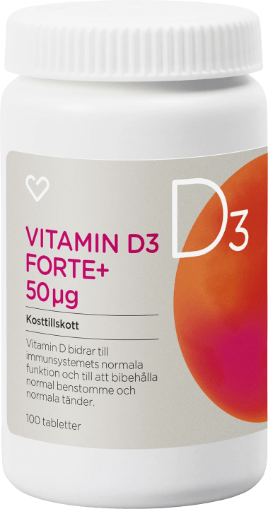 Hjärtats Vitamin D Forte+ 50 µg Tablett 100 st Hjärtats