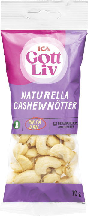 ICA Gott Liv Naturell Cashew 70 g ICA Gott Liv
