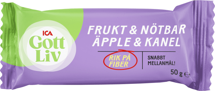 ICA Gott Liv Frukt & Nötbar Äpple & Kanel 50 g ICA Gott Liv