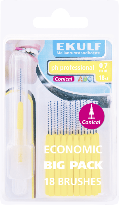 Ekulf pH Professional Konisk Mellanrumstandborste 0,7 mm 18 st Ekulf