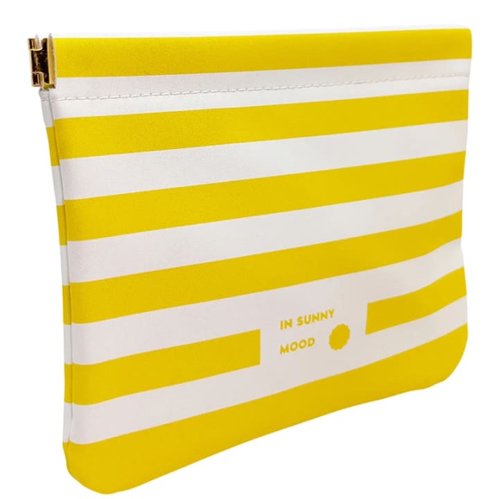 IN SUNNY MOOD Sunny Snap Pouch Medium Stripe Yellow In Sunny Mood