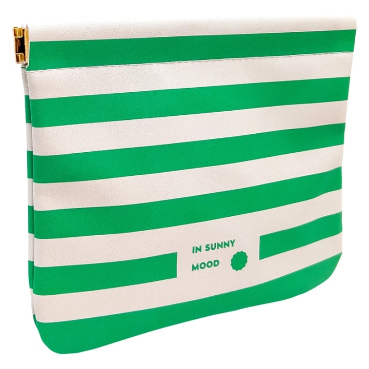 IN SUNNY MOOD Sunny Snap Pouch Medium Stripe Green In Sunny Mood