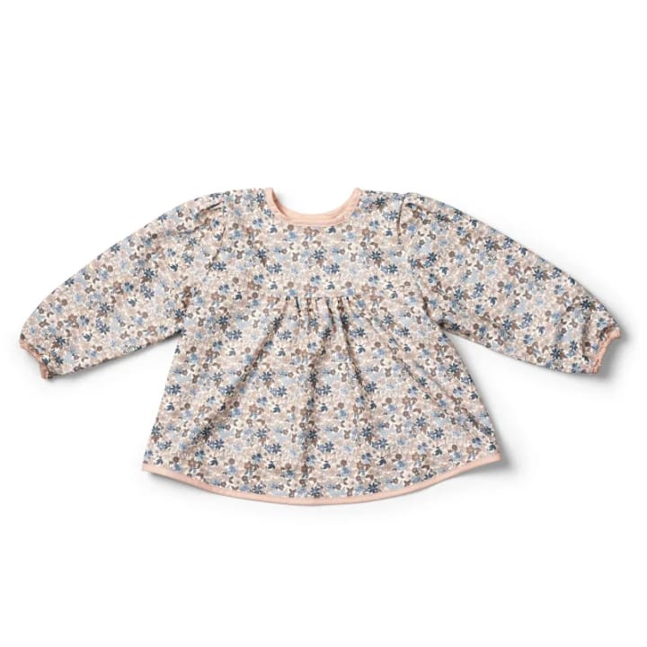 Elodie Longsleeved Baby Bib Blue Garden Light 1-3 år Elodie Details