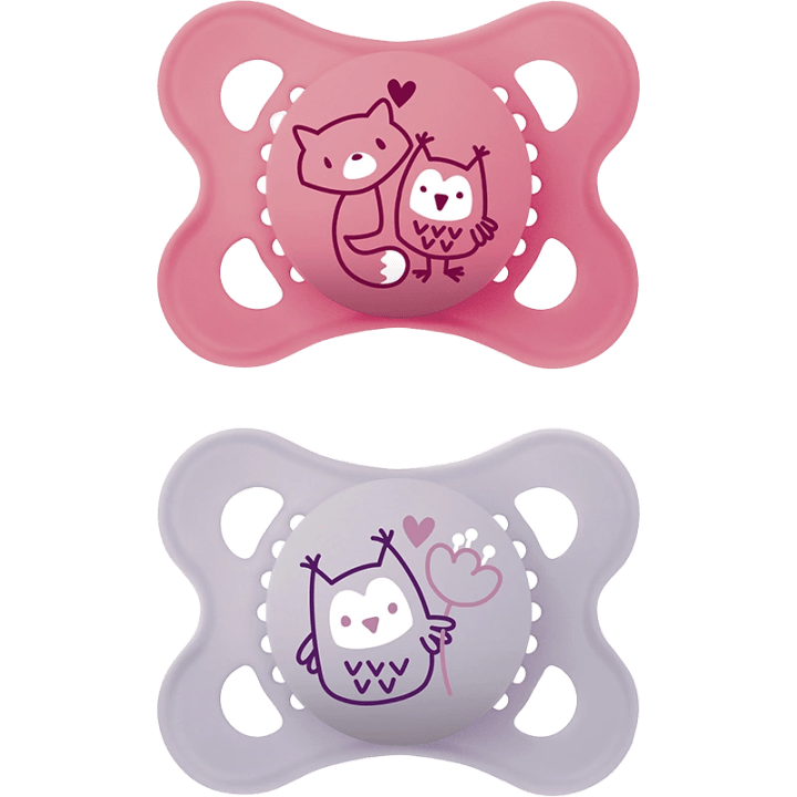 MAM Original Napp 0-6 mån Silk 2-pack Rosa Mam