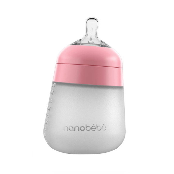 Nanobébé Flexy silikonflaska Anti-kolik 270 ml  Rosa Nanobébé