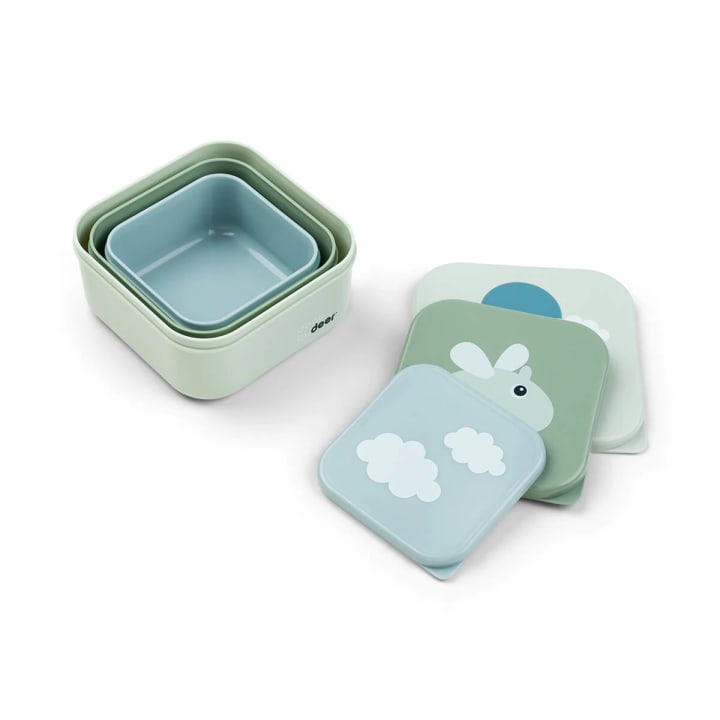 Done by Deer Snack Box Set Happy Clouds Green 3-pack Done by Deer
