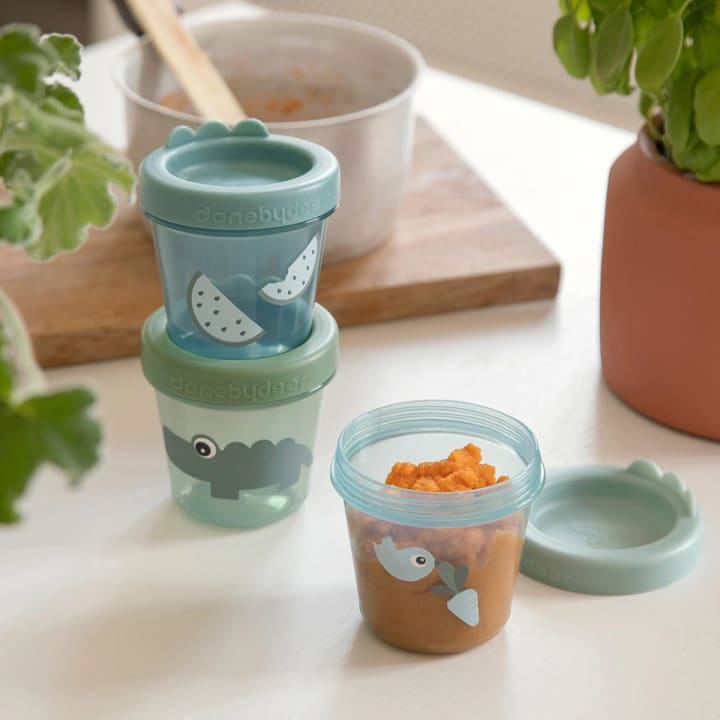 Done by Deer Baby Food Container Croco Green 3-pack Done by Deer