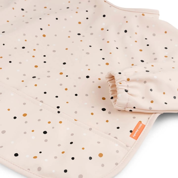 Done by Deer Sleeved Pocket Bib Happy dots Powder Done by Deer