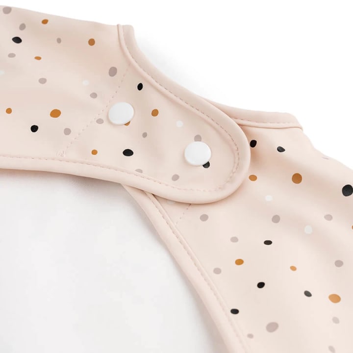 Done by Deer Sleeved Pocket Bib Happy dots Powder Done by Deer