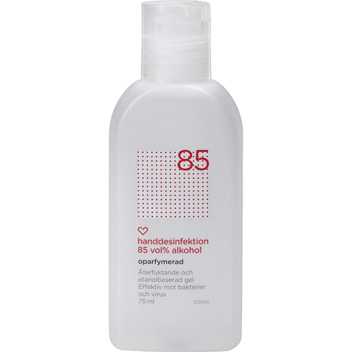 Hjärtats handdesinfektion 85% Oparfymerad 75ml Hjärtats