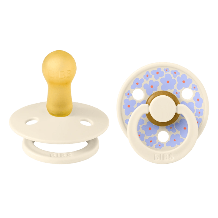 BIBS Pacifier Studio Colour Jasmine Latex Size 2 Ivory Mix 2-pack Bibs