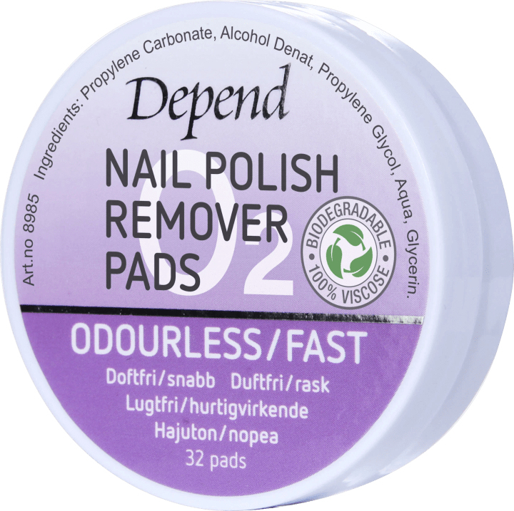 Depend O2 Nail Polish Remover Pads 32 st Depend