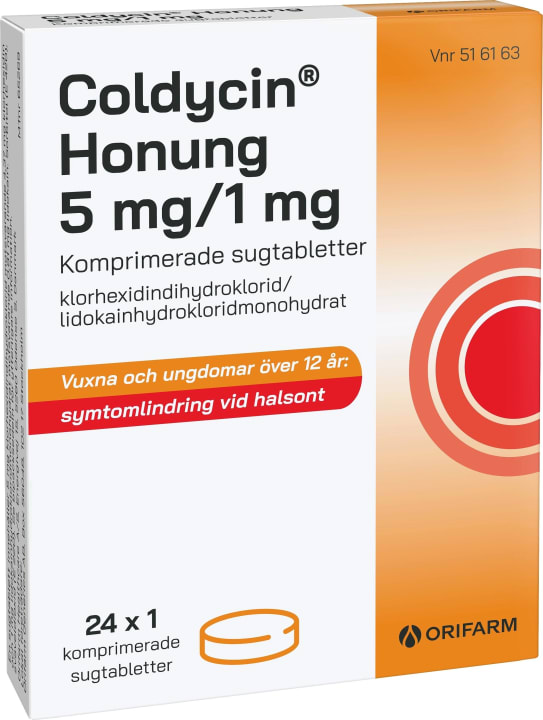 Coldycin Honung 5mg/1mg, 24sugtabletter Coldycin