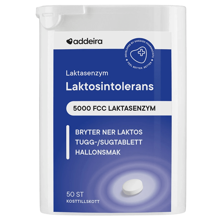 Addeira Laktasenzym vid laktosintolerans 50 tuggtabletter Addeira