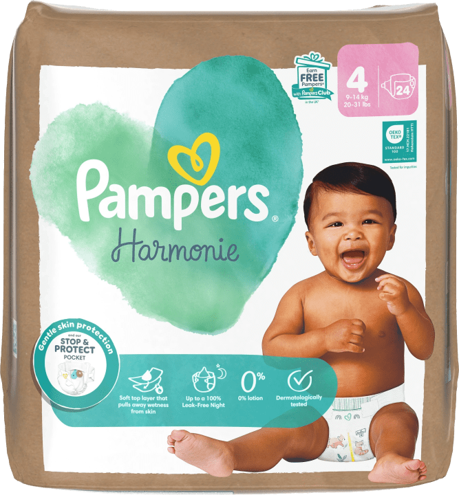 Pampers Harmonie Storlek 4 Taped 9-14 kg 24 st Pampers