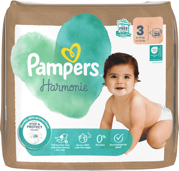 Pampers Harmonie Storlek 3 Taped 6-10 kg 28 st Pampers