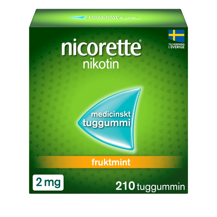 Nicorette Fruktmint medicinskt tuggummi 2 mg 210 st Nicorette
