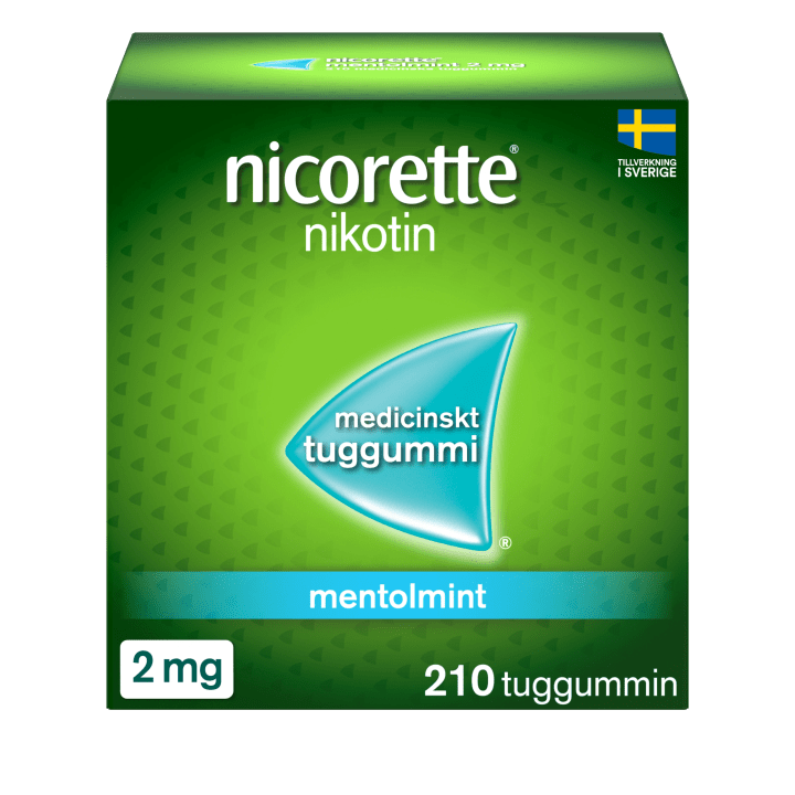Nicorette Mentolmint medicinskt tuggummi 2 mg 210 st Nicorette